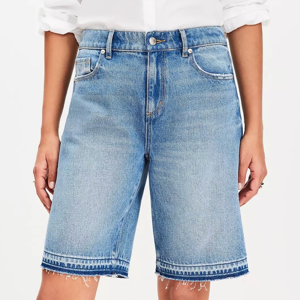 Women's Let Down Hem Denim Shorts